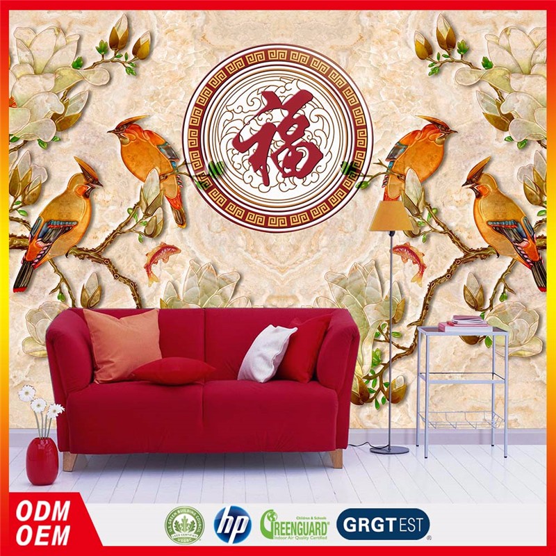 Chinese Bird And Flower Pvc Wallpaper Good Meaning - Wall - HD Wallpaper 
