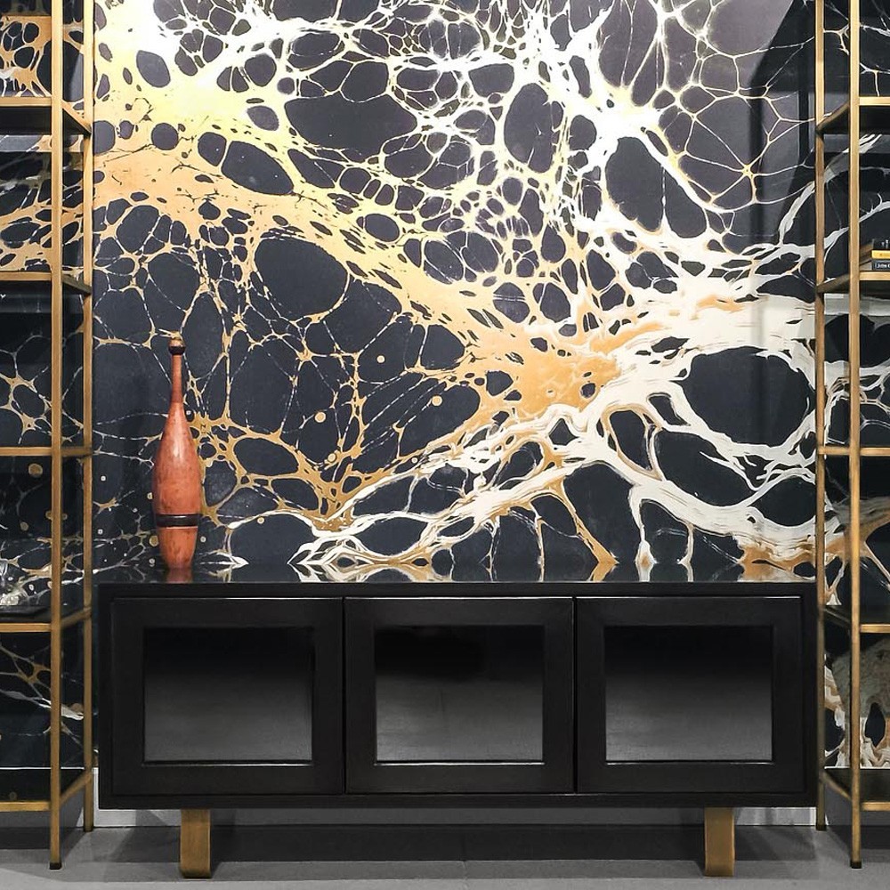 Gold White And Black Marbled Wallpaper - Wallpaper - HD Wallpaper 
