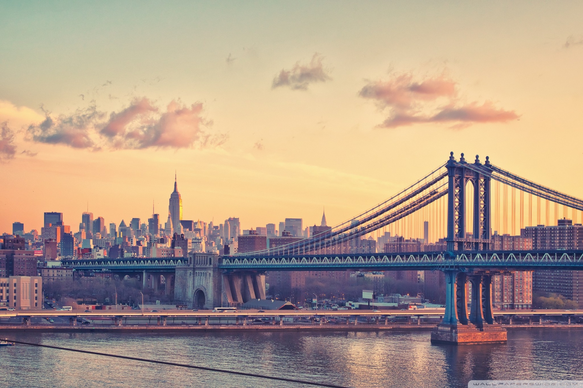 Bay Bridge, New York Hd Desktop Wallpaper High Definition - Manhattan Bridge - HD Wallpaper 