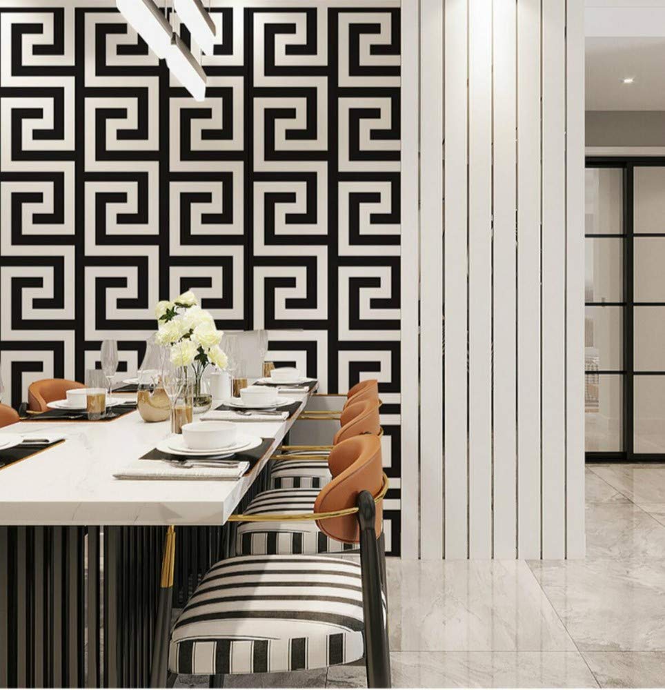 Black And White Greek Key - HD Wallpaper 