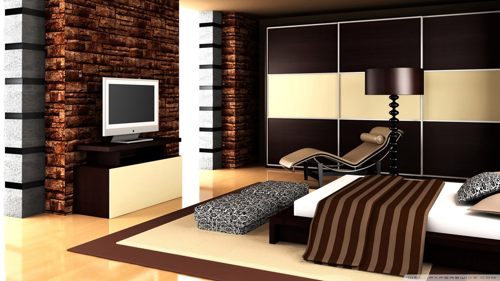Bedroom Interior Home Design - HD Wallpaper 