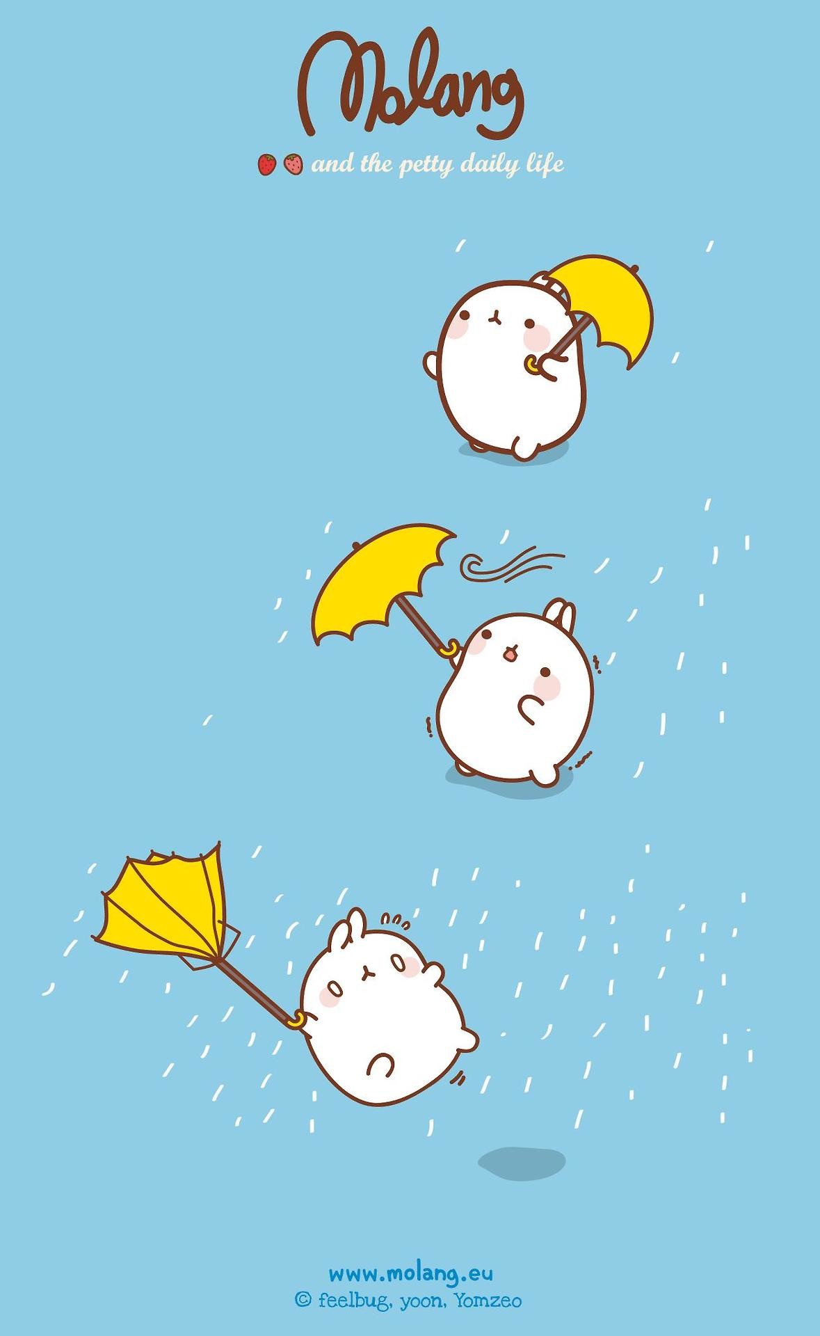 A Mi La Lluvia - Molang Wallpaper Ipad - HD Wallpaper 