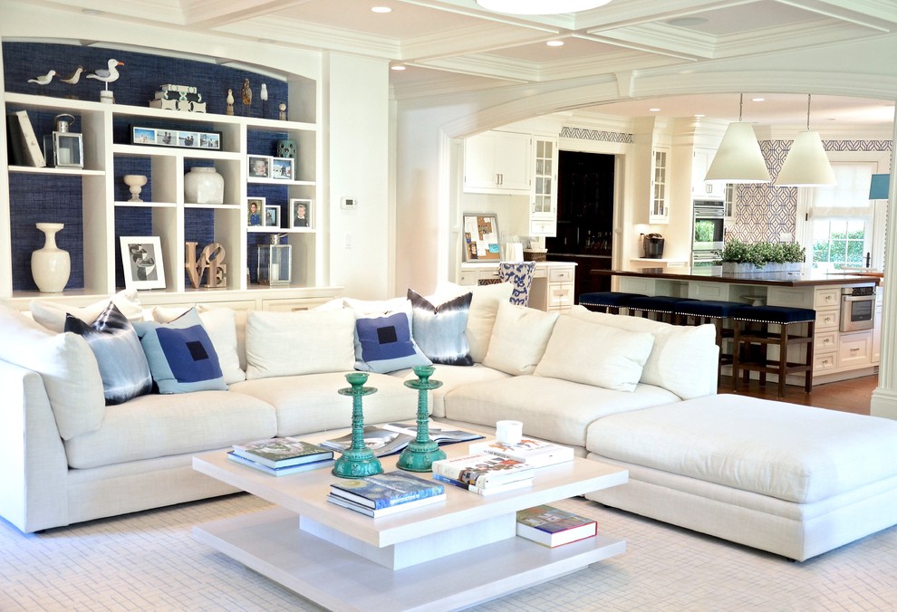 New York Red White And Blue Wallpaper With Square Decorative - White Shelves Ideas Living Room - HD Wallpaper 