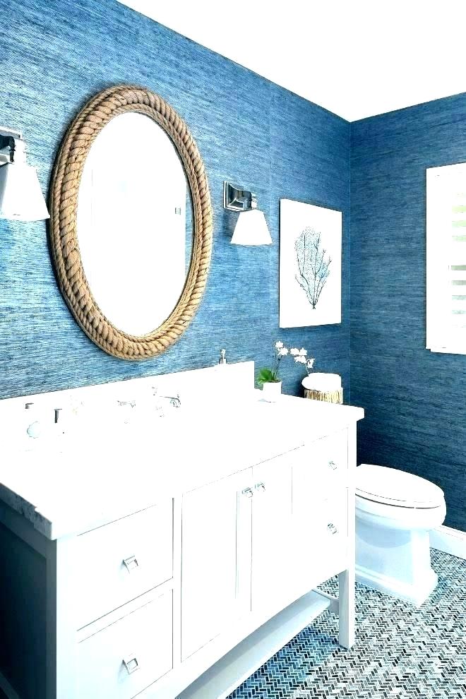Blue Bathroom Wallpaper Modern Bathroom Wallpapers - Tiling Bathroom Ideas Blue - HD Wallpaper 
