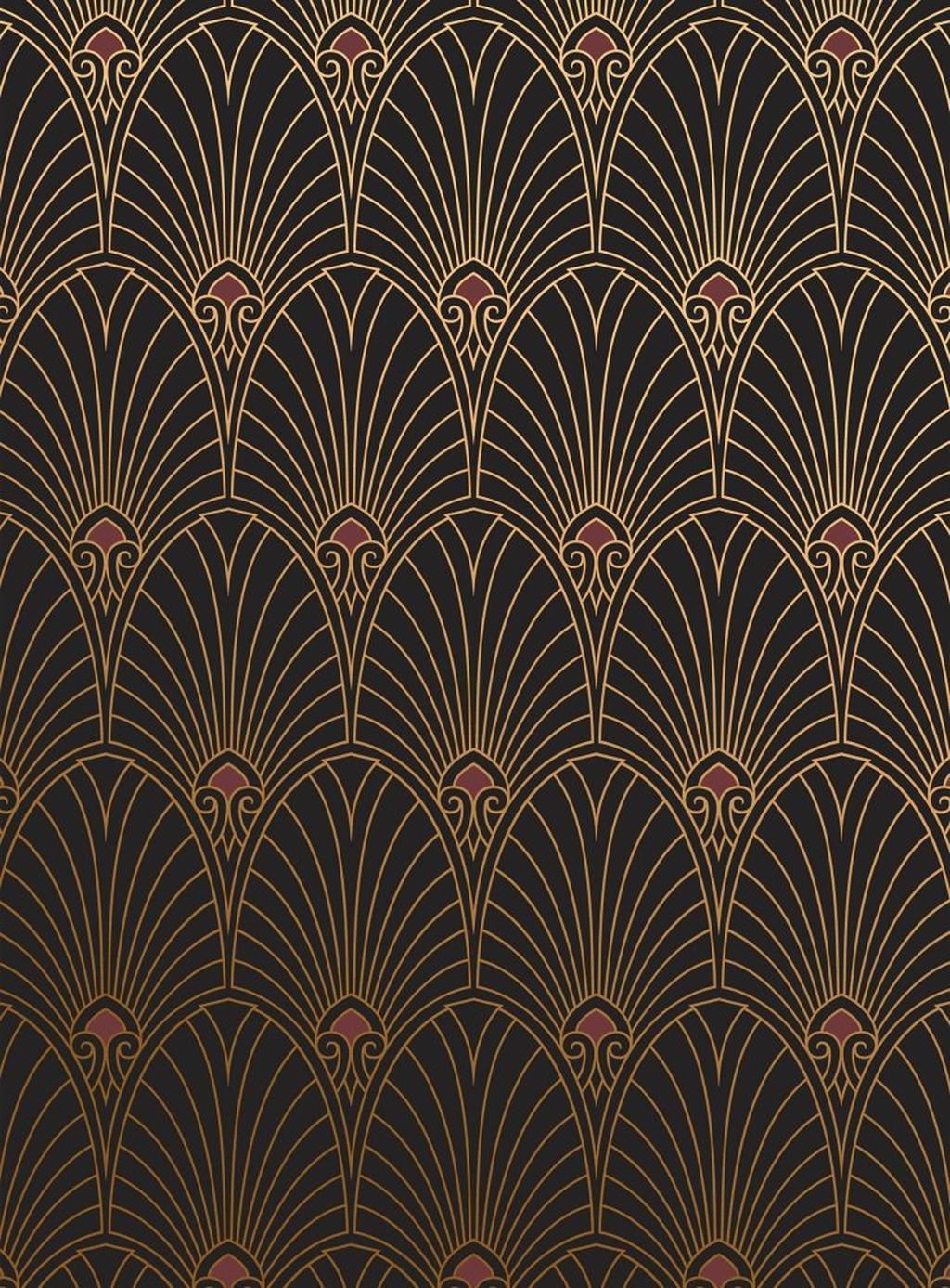 Navy Gold Wallpaper - Art Deco - HD Wallpaper 