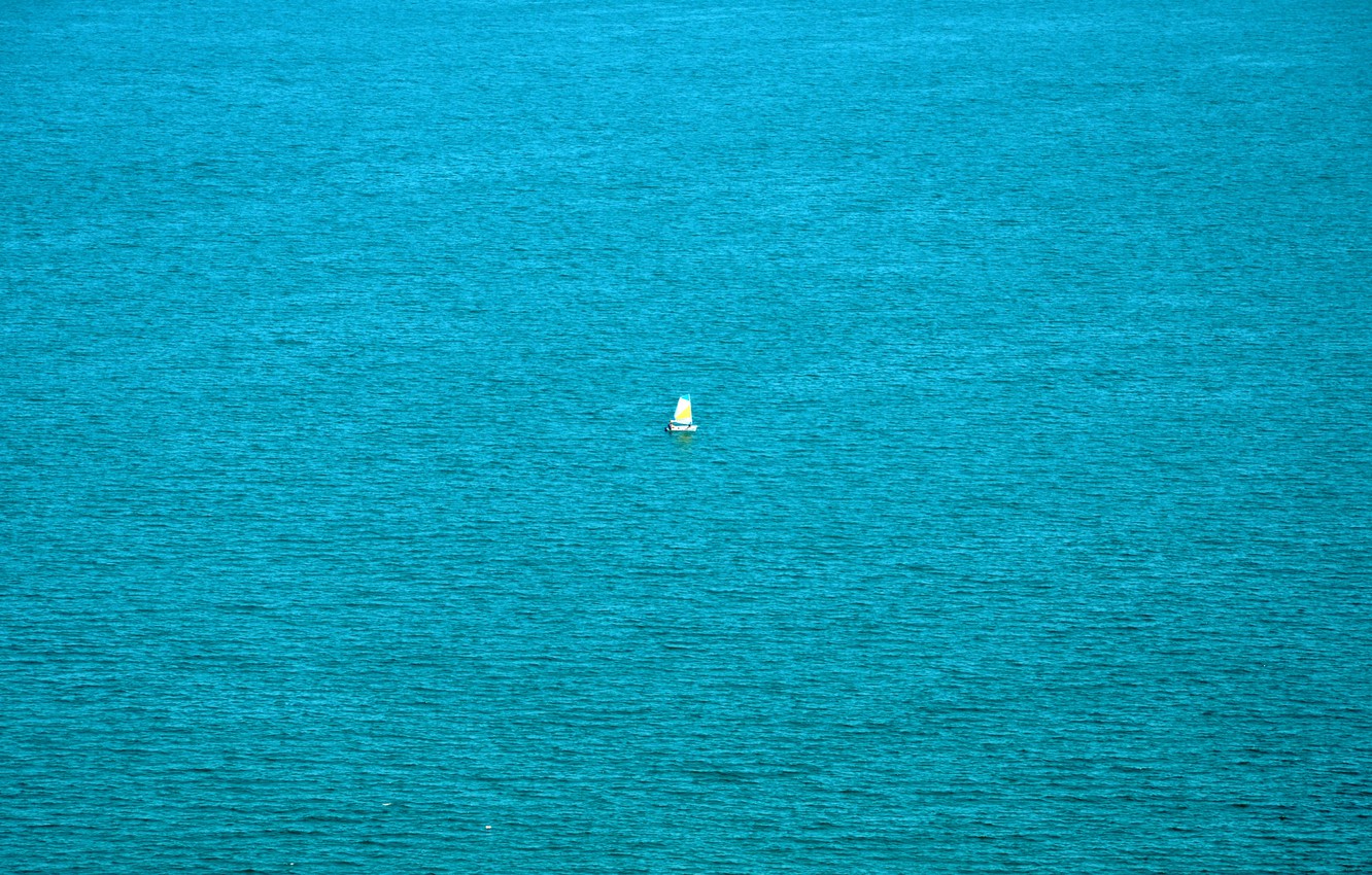 Photo Wallpaper Sea, Water, Boat, Ship, Sailboat, Turquoise - Sea - HD Wallpaper 