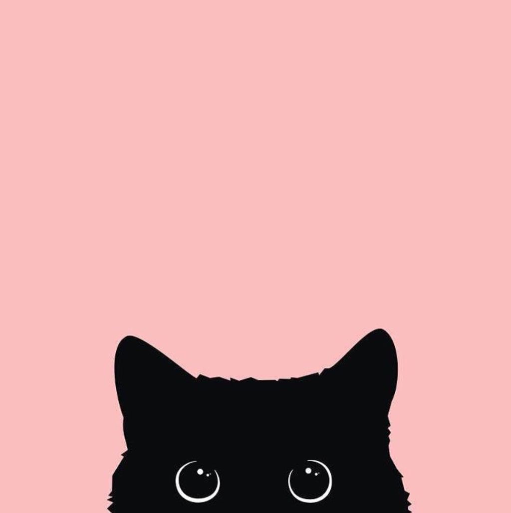 #freetoedit #pink #black #cat #kitten #background #wallpaper - Cat Art - HD Wallpaper 