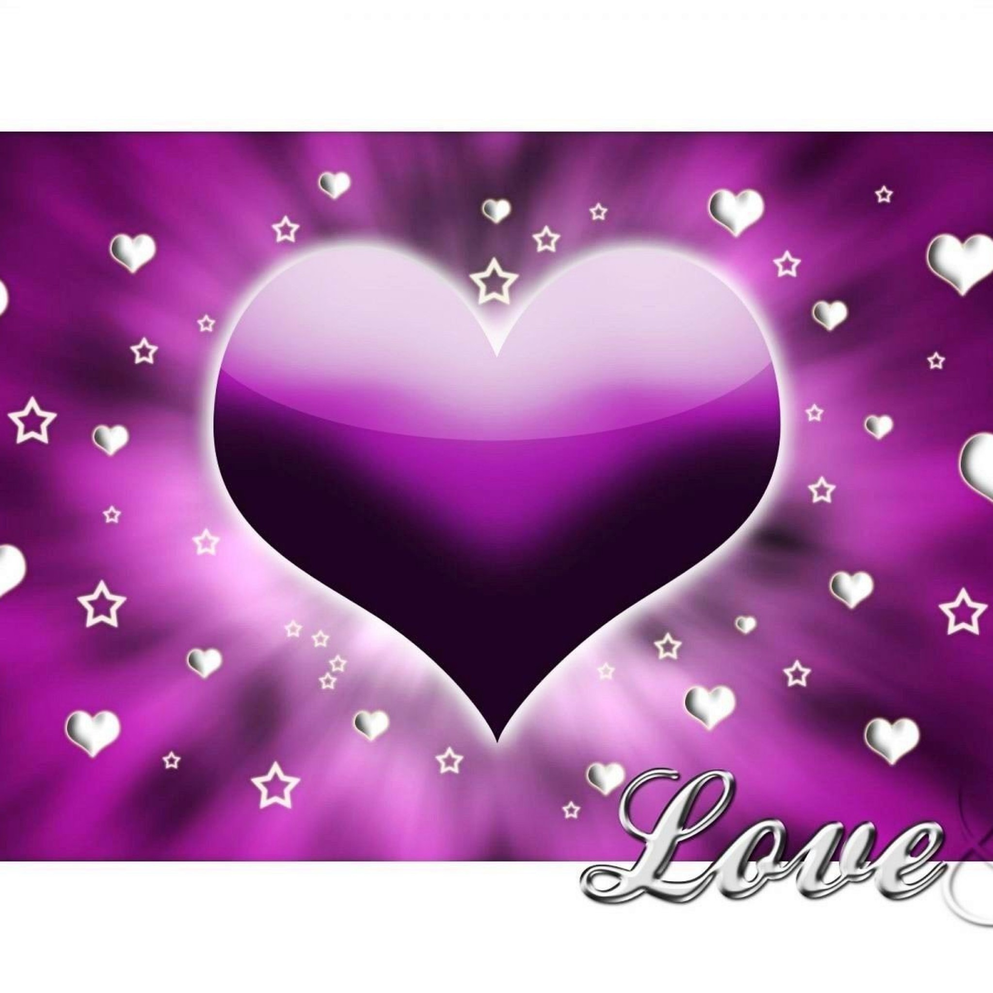 Heart Purple White Love Image Wallpaper - Purple Love Heart - HD Wallpaper 