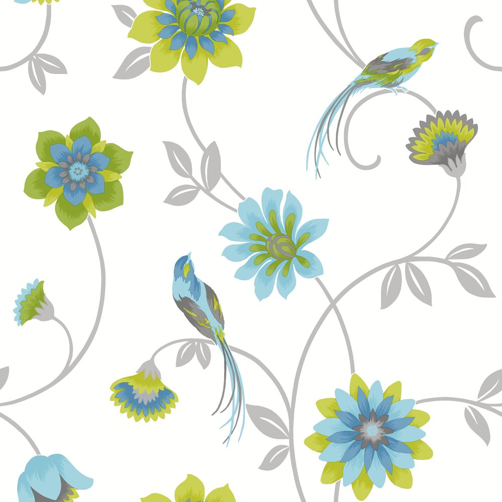 Bird Design Wallpaper - Purple Teal Birds - HD Wallpaper 