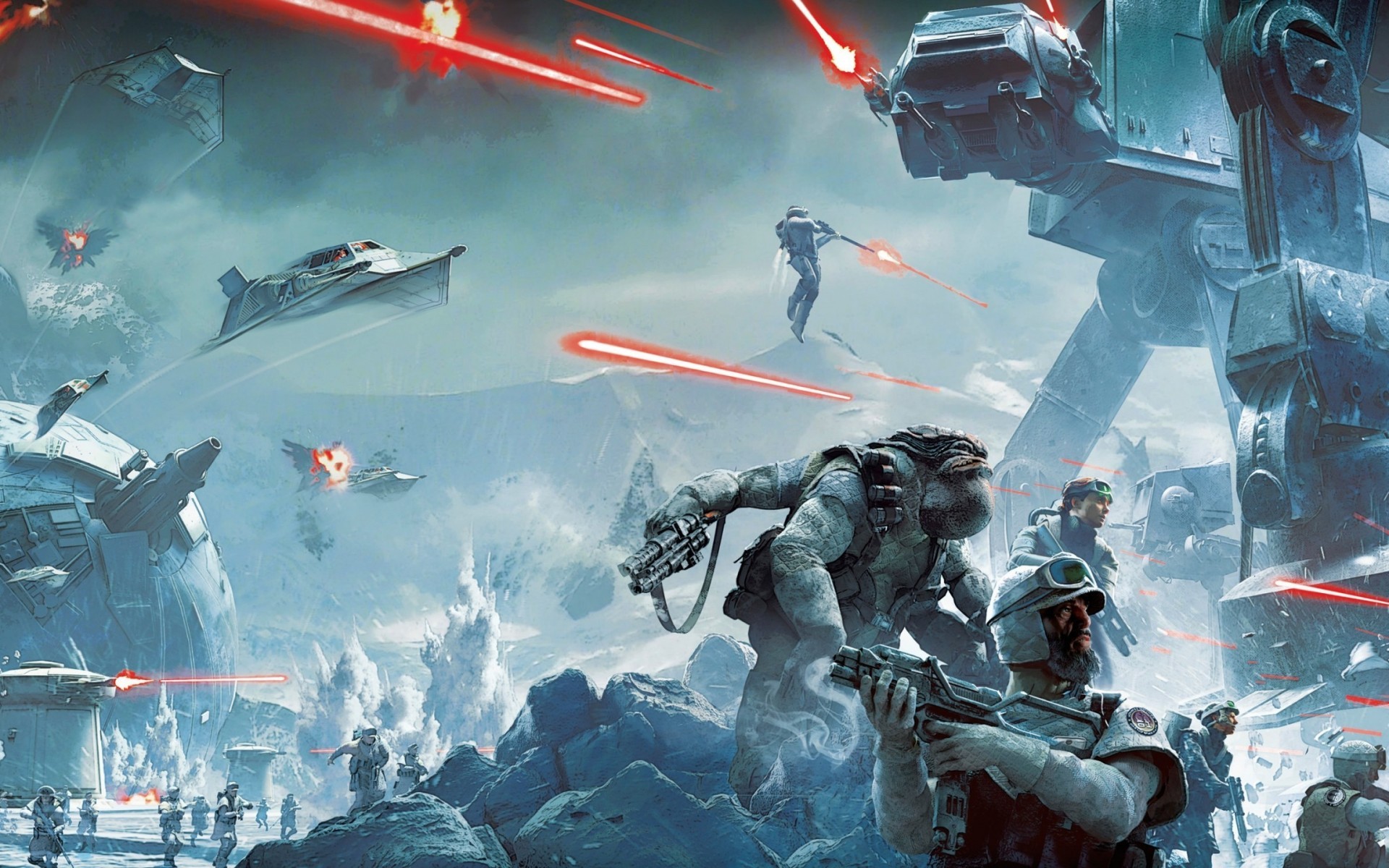 Star Wars, Battlefield, Laser Shoots, Galactic Empire, - Star Wars Battle Field - HD Wallpaper 