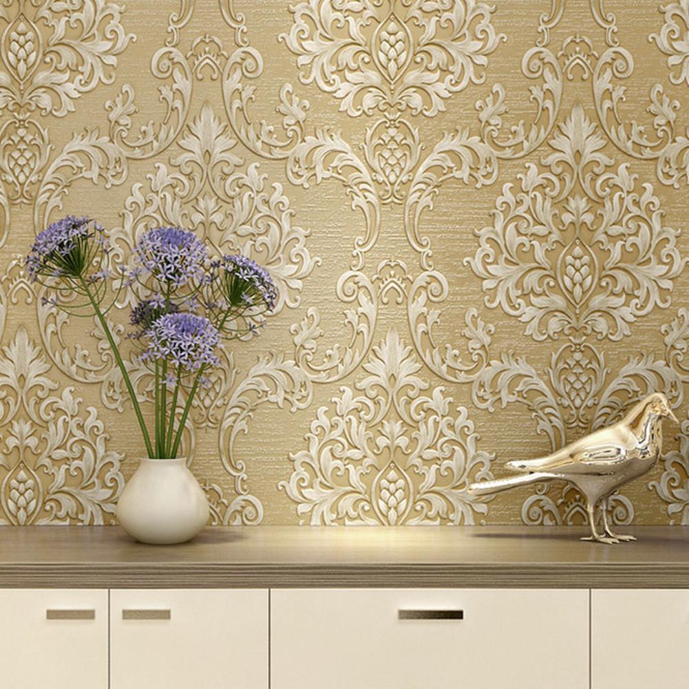 Luxury Home Decorative Pattern Wallpaper Non Woven - Классические Обой Для Зала - HD Wallpaper 