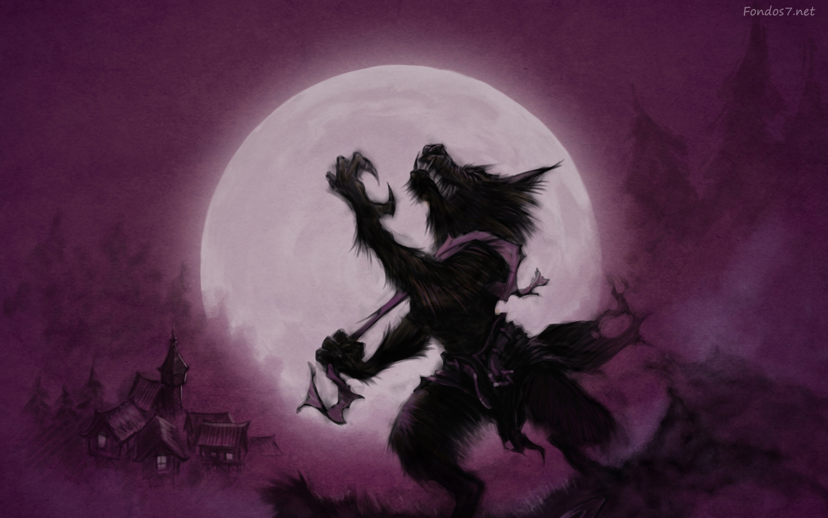 Descargar Fondos De Pantalla Hombre Lobo Hd Widescreen - Werewolf Halloween For Background - HD Wallpaper 