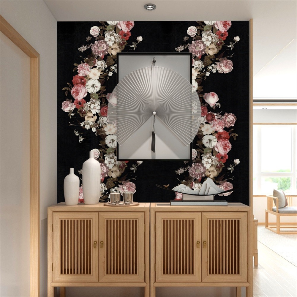 Haokhome Vintage Floral Wallpaper Rose Flower Contact - Wallpaper - HD Wallpaper 