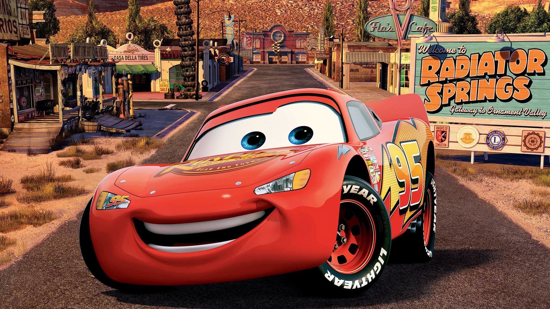 Radiator Spring Cars Movie Lightning Mcqueen W - Lightning Mcqueen - HD Wallpaper 