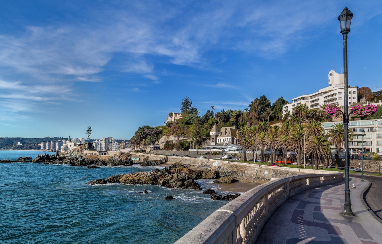 Photo Wallpaper The Sky, Landscape, The City, Vinã - Viña Del Mar - HD Wallpaper 