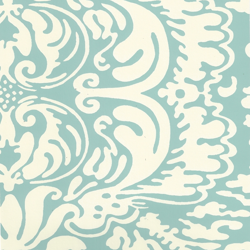 2335-03owp San Marco Reverse, Turquoise On Off Whi - Wallpaper - HD Wallpaper 