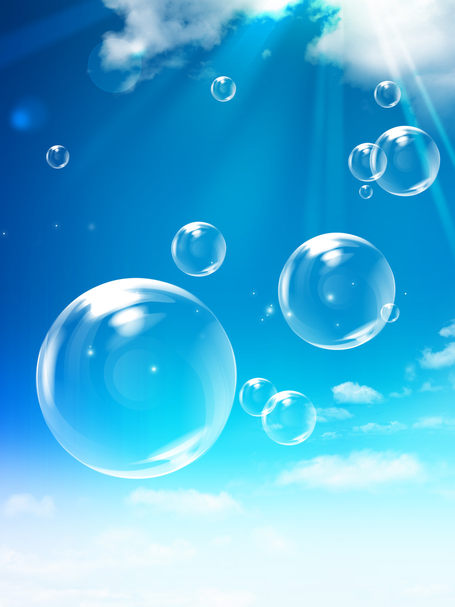 Transparente Blasen Sonne Wolken Psd - Heart Bubbles - HD Wallpaper 