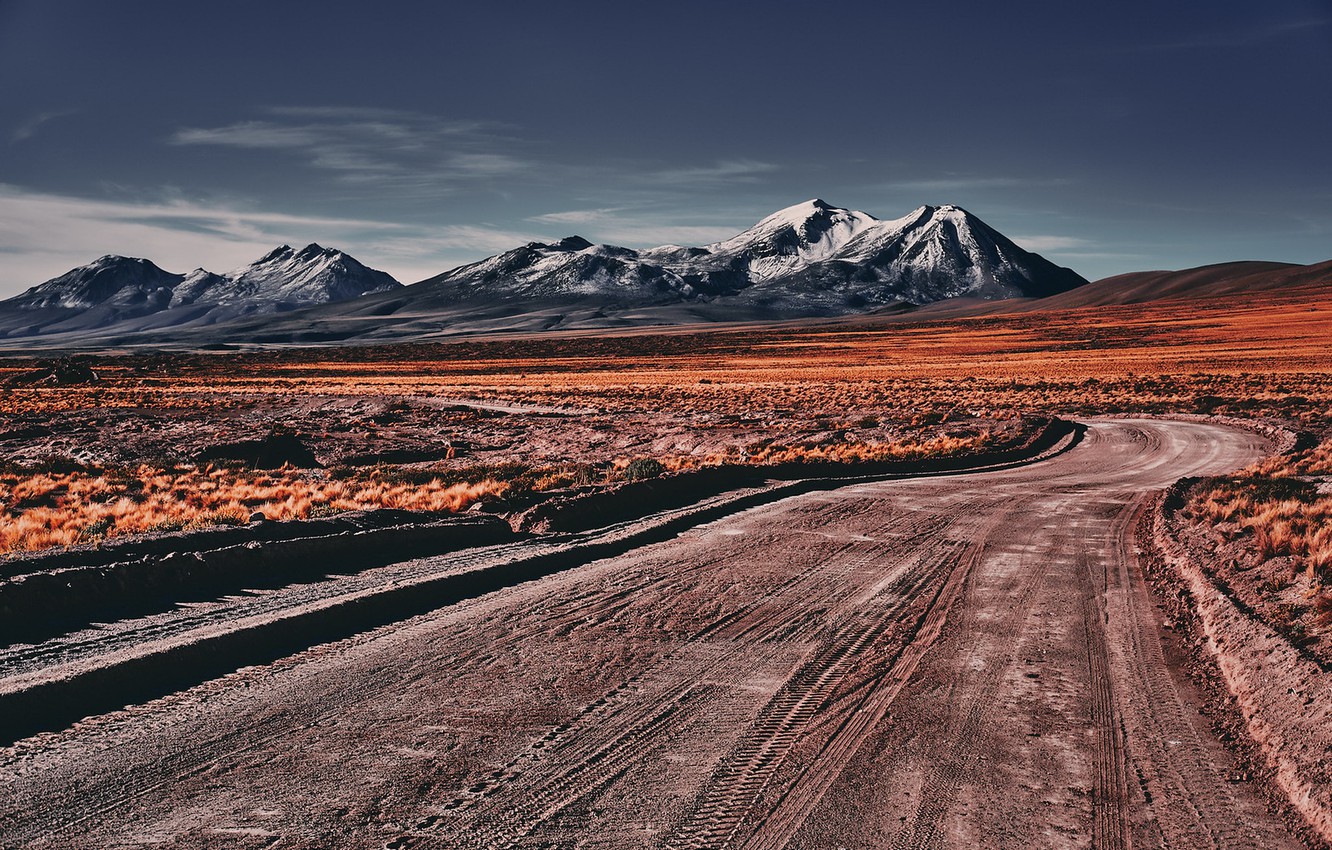 Photo Wallpaper Road, Nature, Chile, Atacama Desert - Dirt Road - HD Wallpaper 