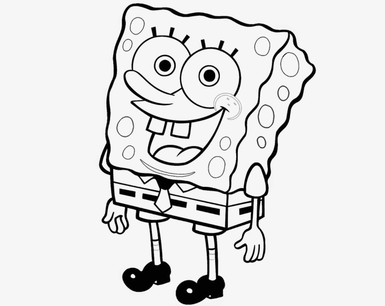 Bob Esponja Coloring Drawing Free Wallpaper - Draw Cartoon Spongebob Squarepants - HD Wallpaper 