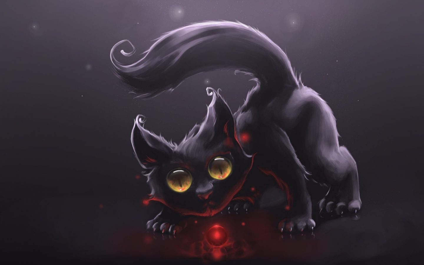 Gato Negro 3d - Anime Cute Wallpaper Cat - HD Wallpaper 