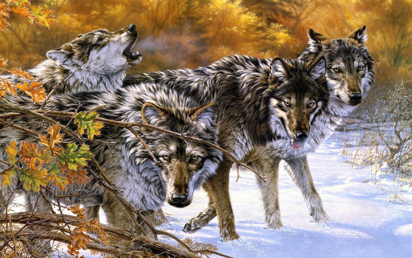 Lobos 3d - - Wolves Lee Kromschroeder - HD Wallpaper 