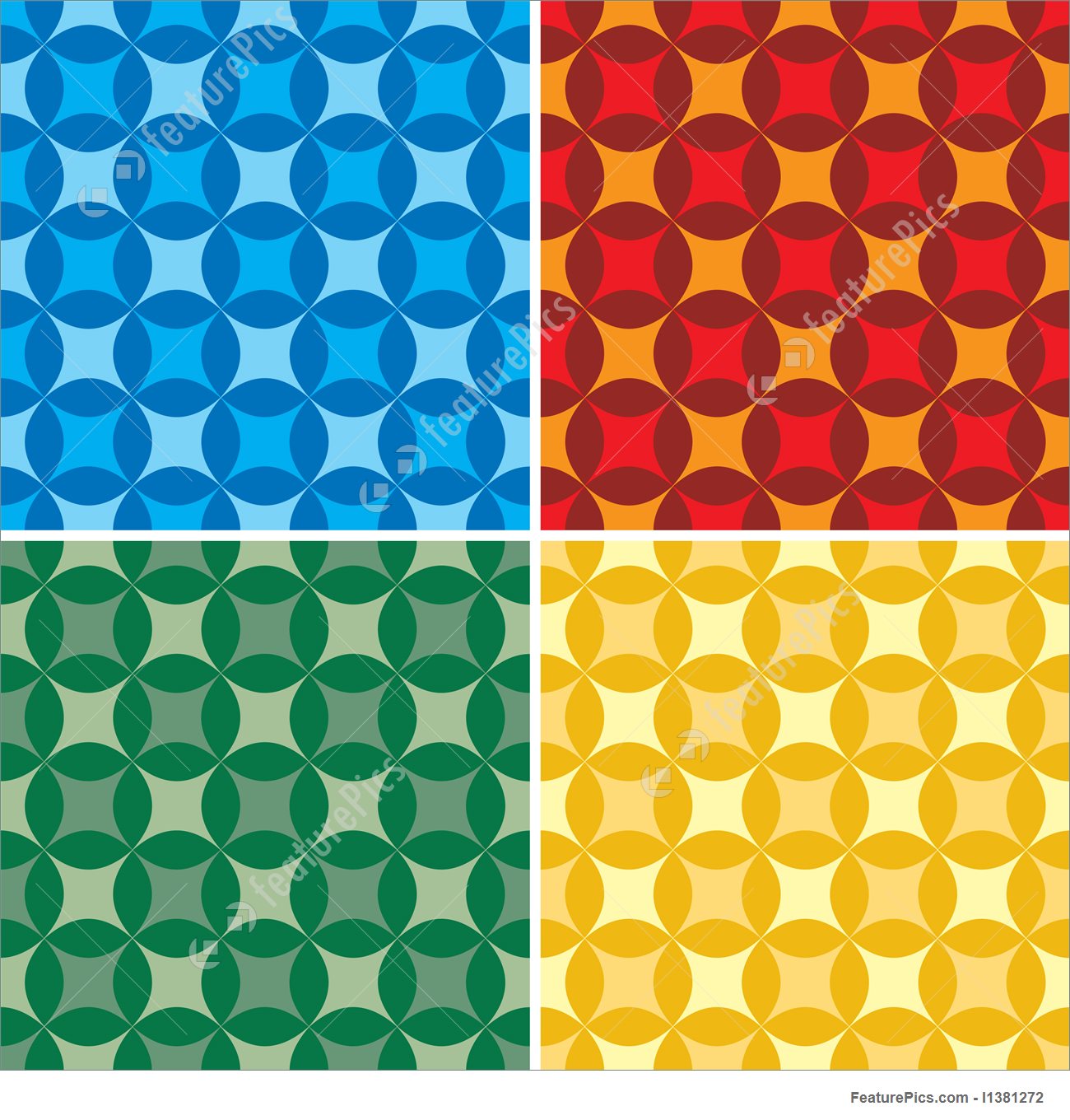 Illustrated Background Of A Seventies Style Wallpaper - Four Color - HD Wallpaper 