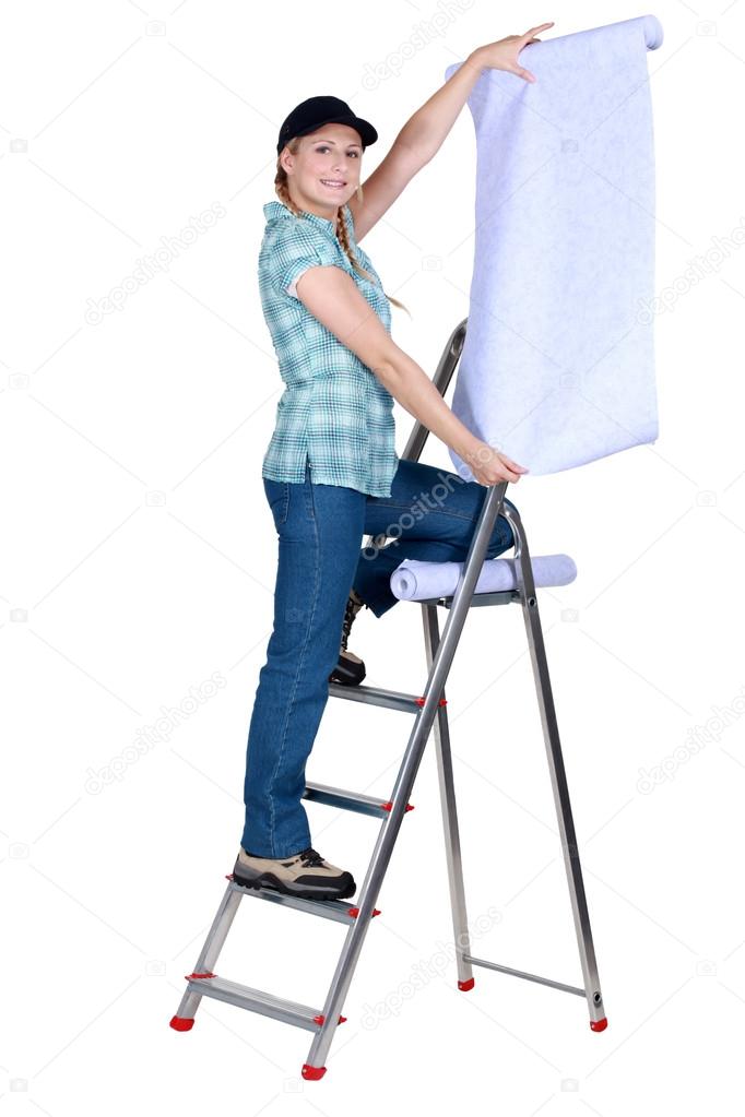 Hombre En Escalera Con Taladro - HD Wallpaper 