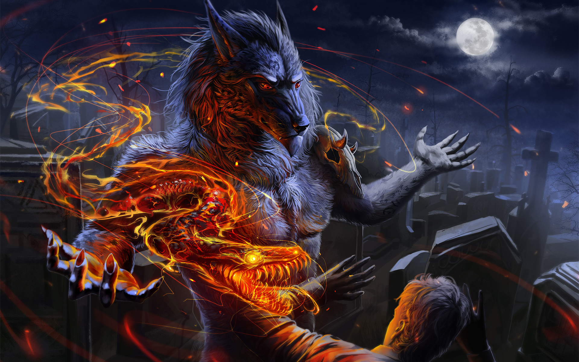 Hombre Lobo, Dragón, Monstruo, Darkness - Werewolf Wallpapers 1440 X 2960 - HD Wallpaper 
