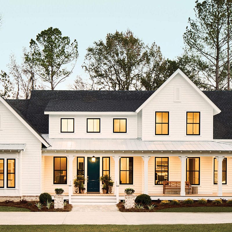 Rustic Farmhouse Modern Exterior - HD Wallpaper 