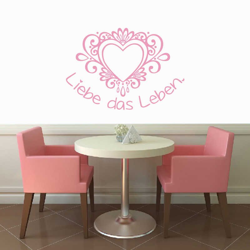 Liebe Das Leben Heart Wall Sticker Art Wallpaper For - Brick Wallpaper In Interior - HD Wallpaper 