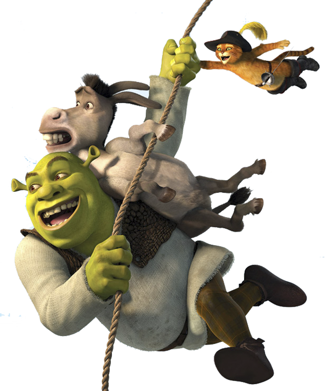 Download Shrek Transparent Background - Shrek And Donkey And Puss - HD Wallpaper 