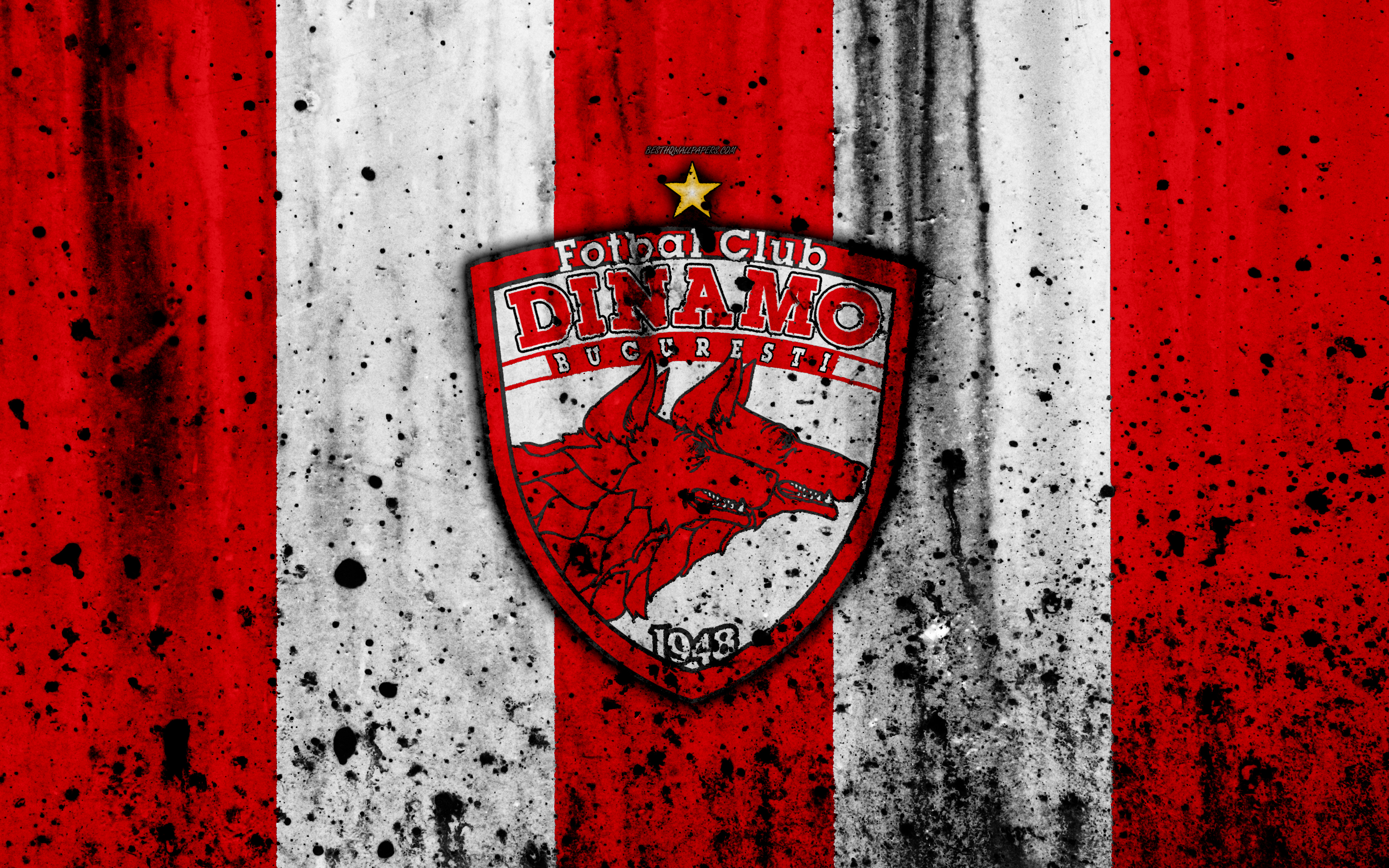 4k, Fc Dinamo Bucharest, Grunge, Romanian League, Liga - Fondo De Pantalla Sevilla Fc - HD Wallpaper 