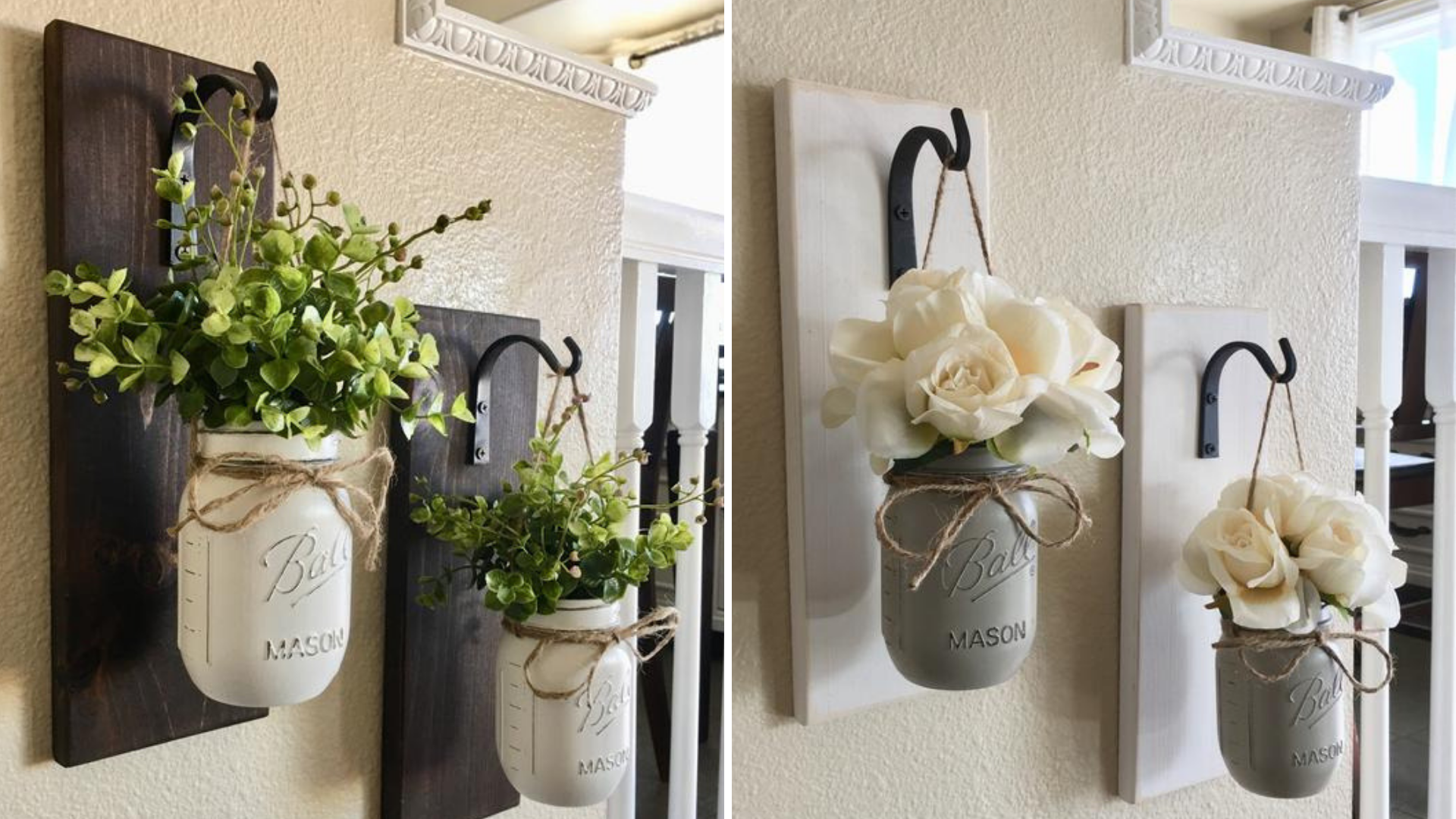 Wall Mason Jar Planter - HD Wallpaper 