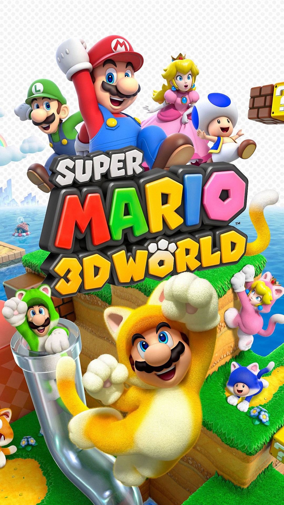 1080x1920, 3d Super Mario Iphone 6 Wallpapers Hd 
 - Super Mario 3d World Cover - HD Wallpaper 