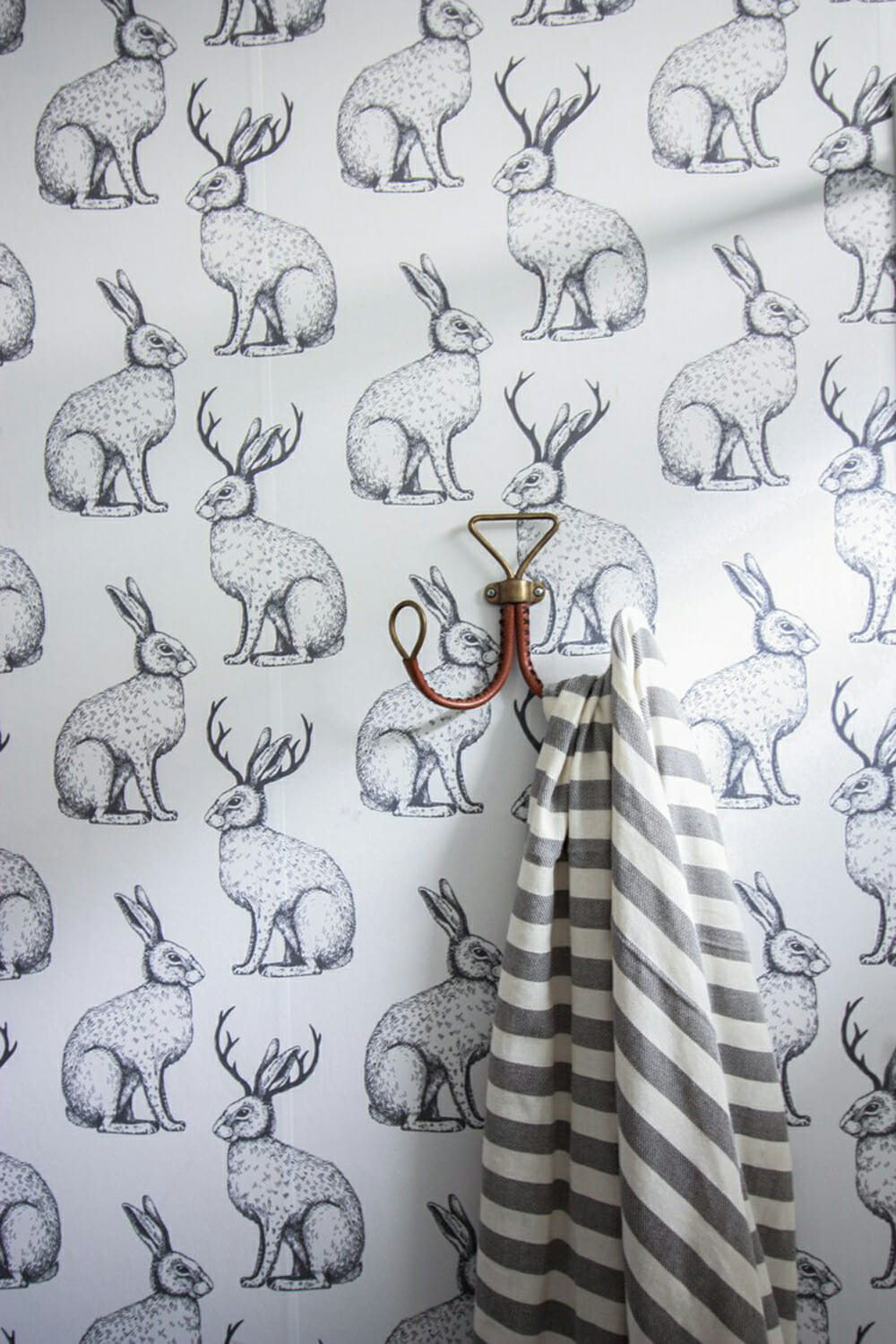 Jackalope Wallpaper Over Textured Walls One Little - Patterned Wallpaper Over Textured Walls - HD Wallpaper 