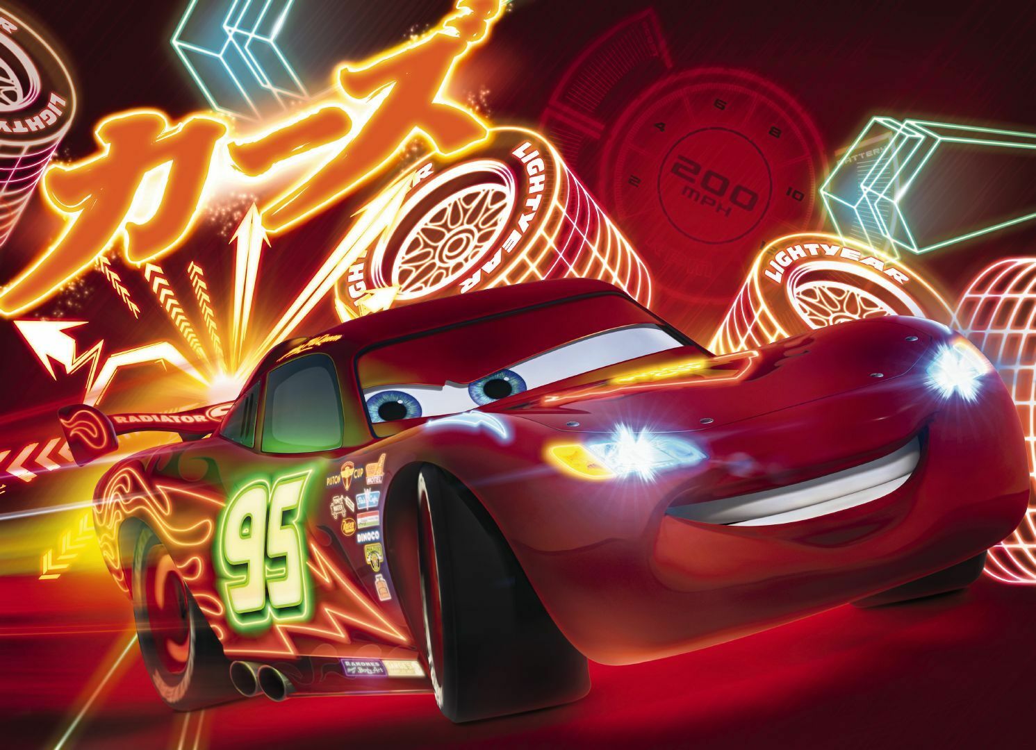 Lightning Mcqueen Cars 2 Neon - HD Wallpaper 