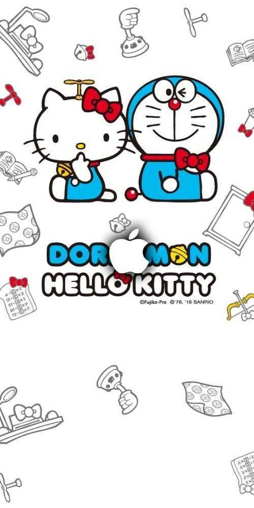 Hello Kitty And Doraemon - HD Wallpaper 