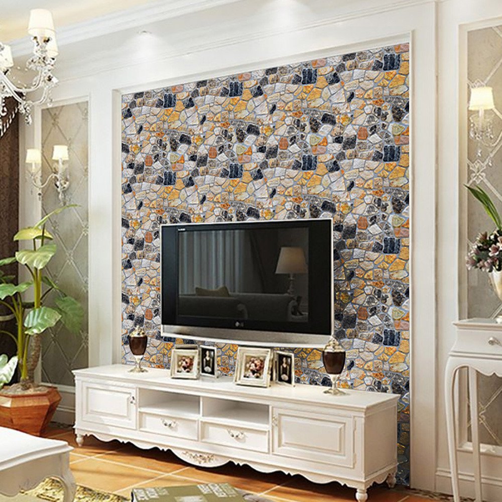 Tv Background Wallpaper Design Bricks - HD Wallpaper 
