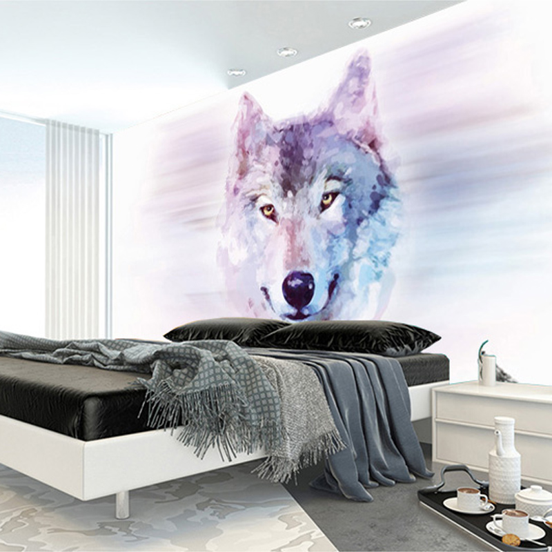 Custom 3d Stereo Large Mural Wolf Totem Animal Wallpapers - HD Wallpaper 