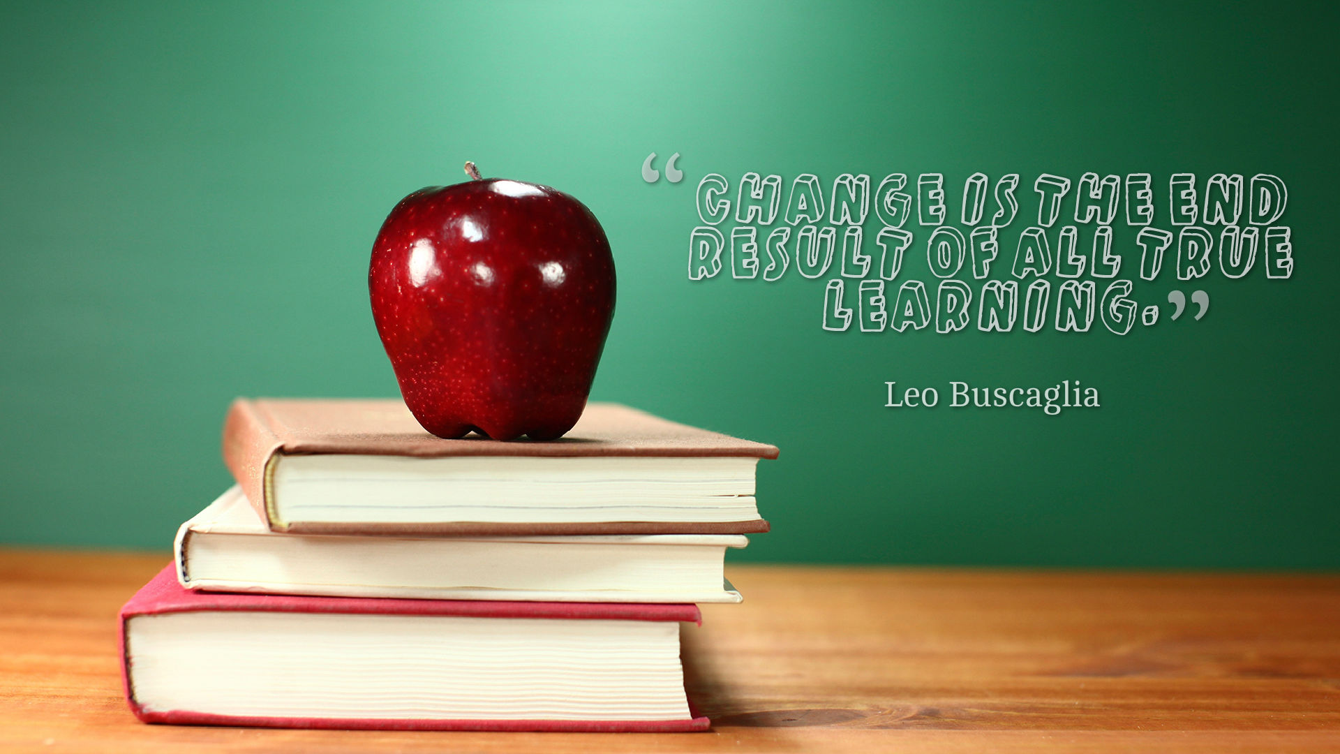 Learning Quotes Wallpaper - Shiny Apple For The Teacher - HD Wallpaper 