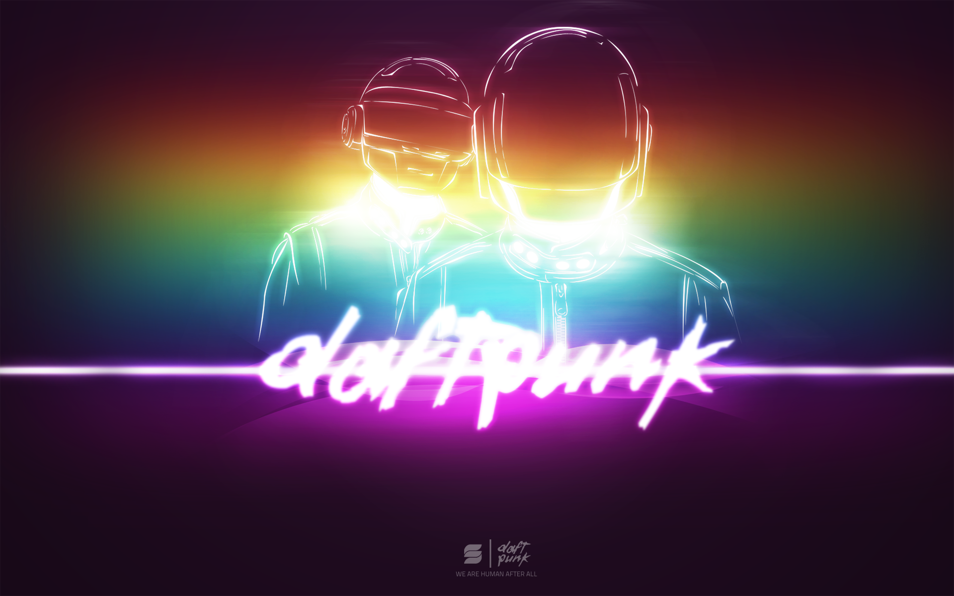 Wallpaper - Daft Punk Rainbow - HD Wallpaper 