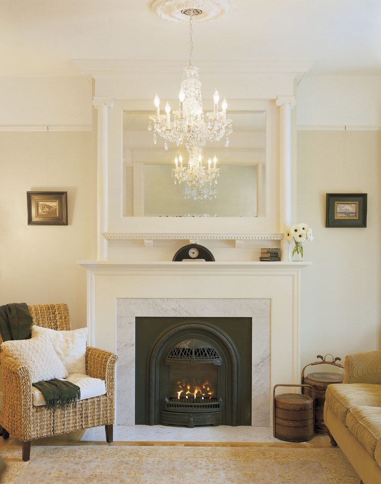 Portland Marble Around Fireplace With Victorian Rocking - Chandeliers In Victorian Living Rooms - HD Wallpaper 