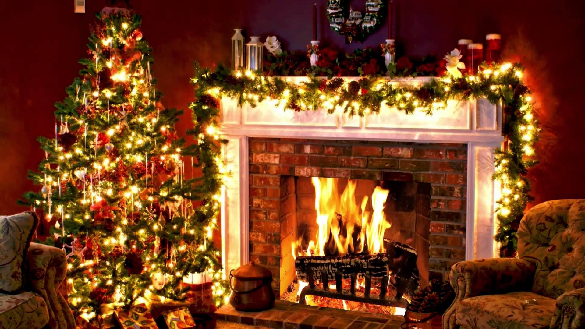 Data Src Most Popular Christmas Fireplace Wallpaper - Christmas Fireplace - HD Wallpaper 