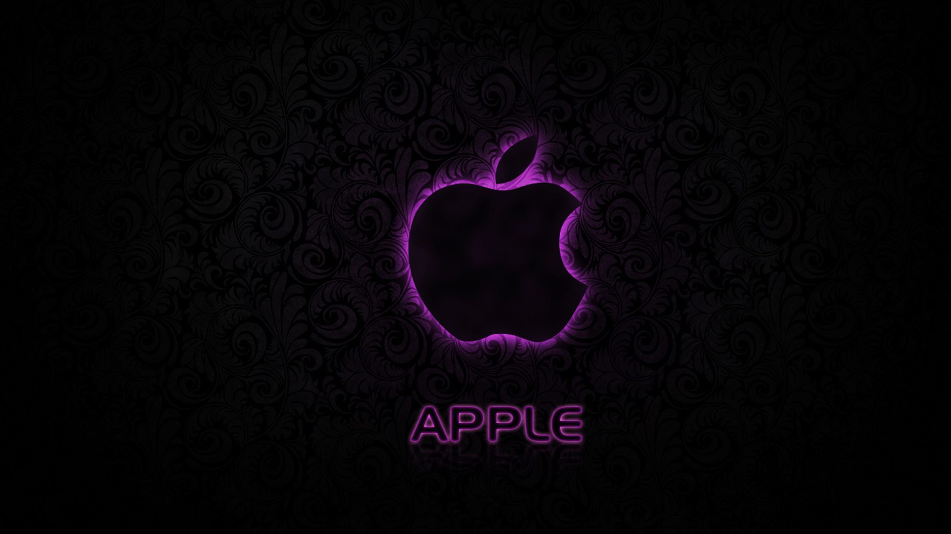 Black Apple Logo Wallpaper Purple - HD Wallpaper 