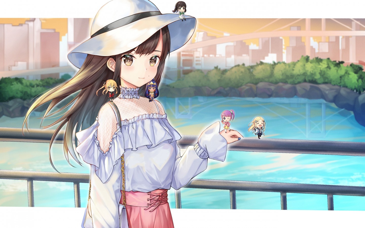 Brown Hair Anime Girl Chibi - 1440x900 Wallpaper Brown Hair Anime Girl Chibi - 1440x900 Wallpaper