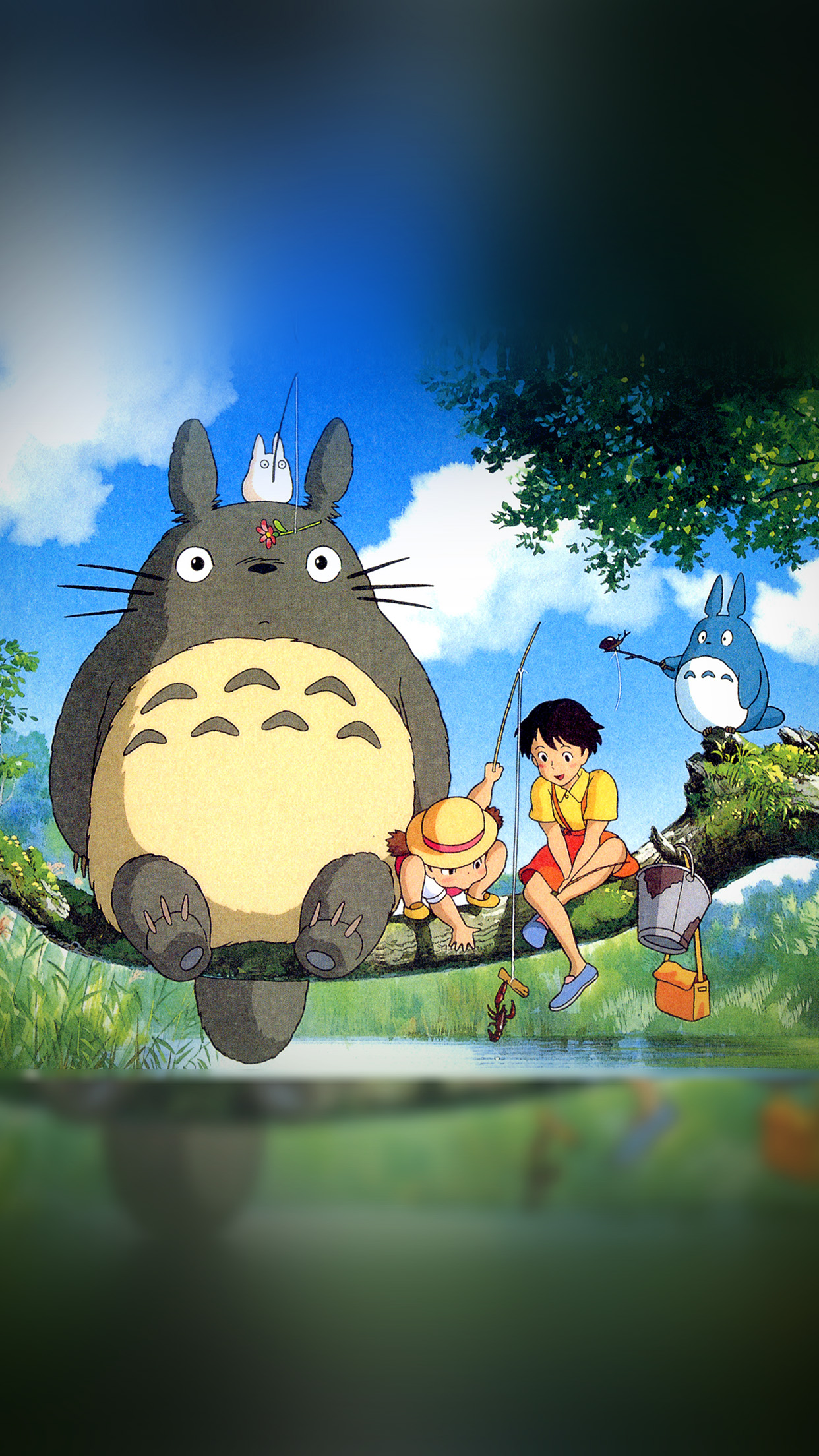 My Neighbor Totoro Anime Art Illustration Android Wallpaper - My Neighbor Totoro Wallpaper Phone - HD Wallpaper 