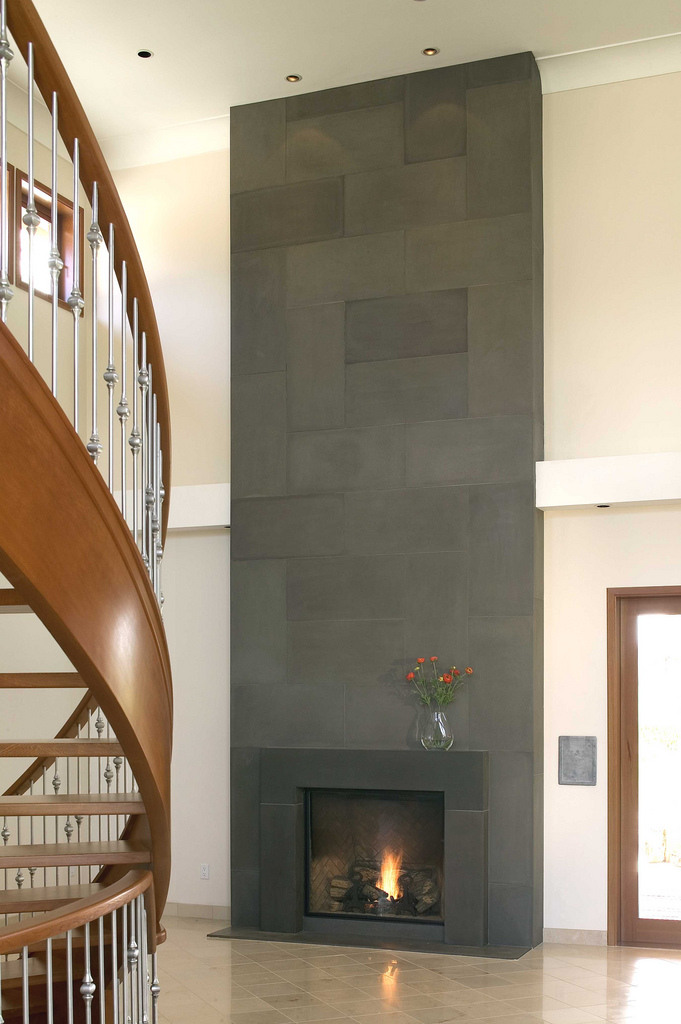 Two Story Tile Fireplace - HD Wallpaper 