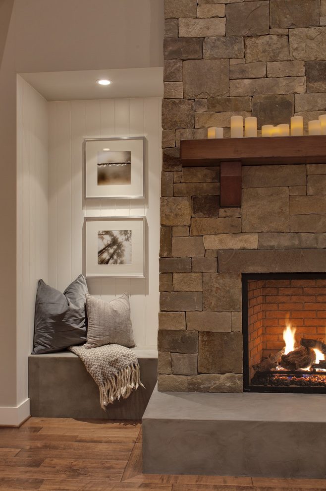 Seattle Fireplace Hearth Stone With Traditional Flameless - Fireplace - HD Wallpaper 