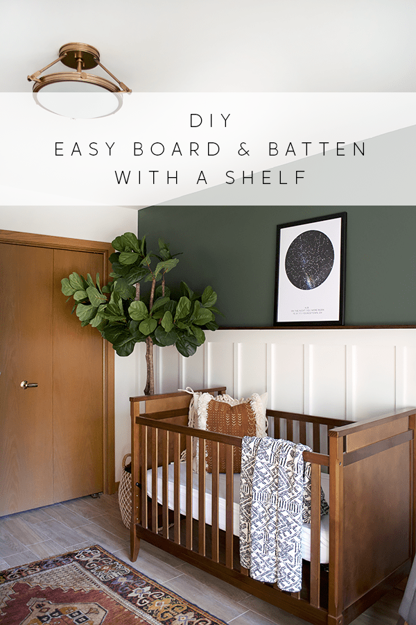 Easy Board And Batten Accent Wall With Dark Green - Board And Batten Wall Nursery - HD Wallpaper 