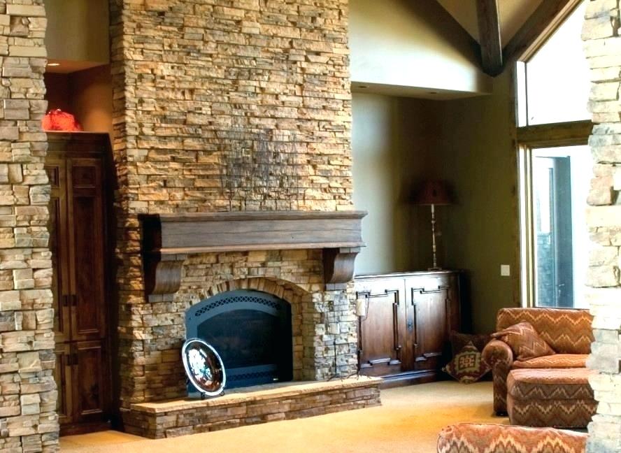 Faux Stone Fireplace Fake Stone Wallpaper Fireplace - Interior Stone Veneer - HD Wallpaper 
